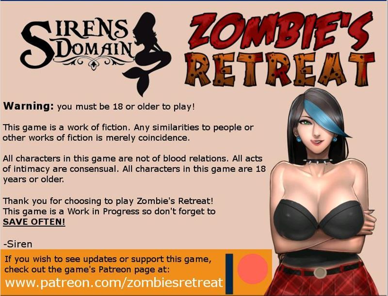 Zombie’s Retreat Version 0.9.3 Beta Win/Android by Siren’s Domain+Walkthrough+Save+Compressed Version