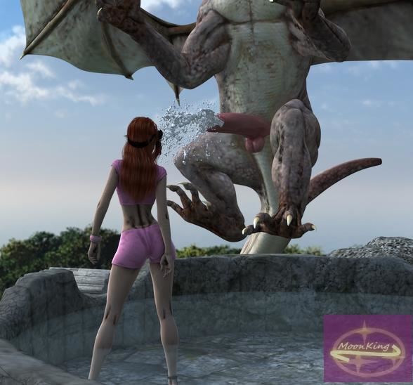 Dragon monster cock penetrating skinny teen babe