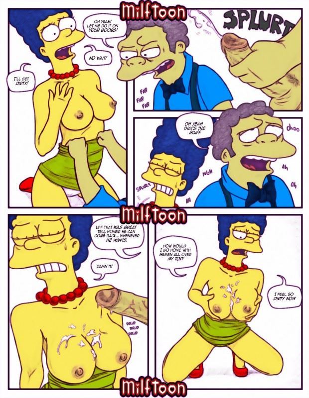 Milftoon - Marge Simpson Blackmailed by Moe
