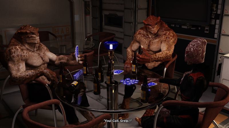 Darksoul3d Poker game turns into a gangbang with alien monsters for hot babe