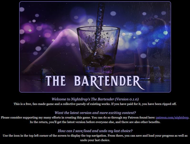 Nightdrop The Bartender Version 0.1.1 update