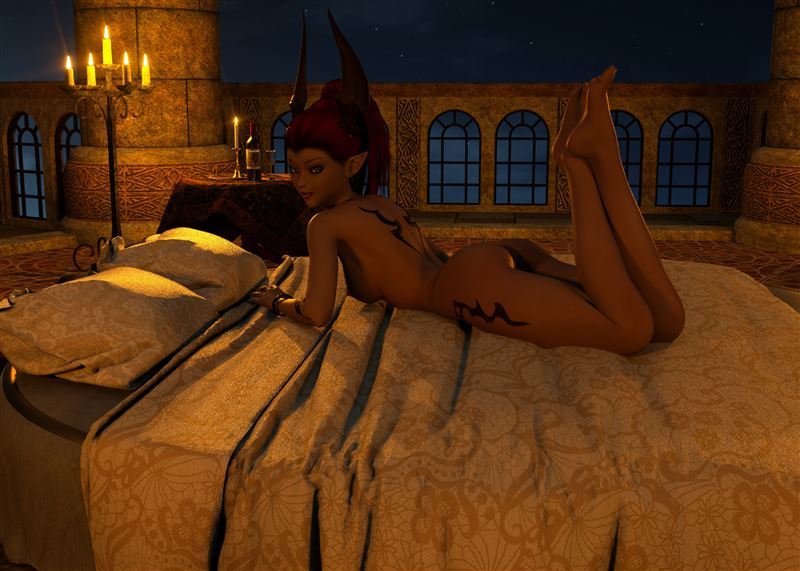 Sexy demon girl in Zafo Exia night