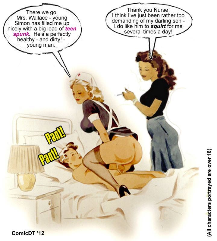 Retro Incest Porn Comics - MILF / Mom Incest Captions on Vintage Artworks | XXXComics.Org