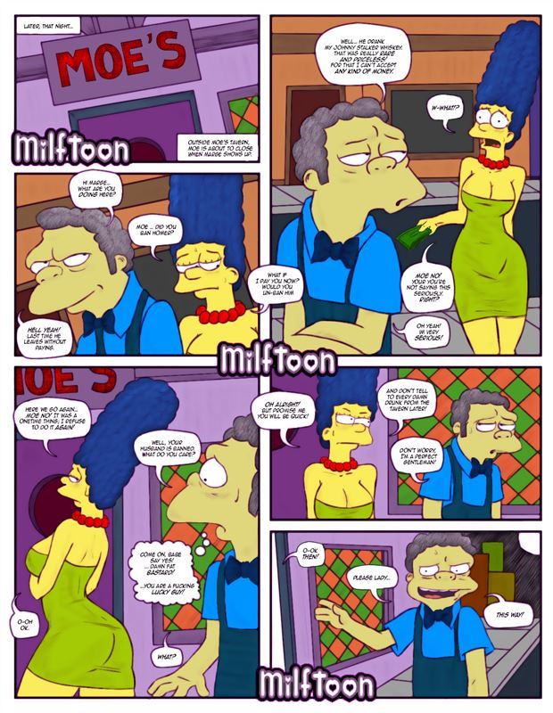 Milftoon - Marge Simpson Blackmailed by Moe