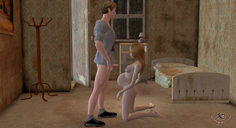 3D Pregnant Dolls - Sex with pregnant teen girl in dirty motel