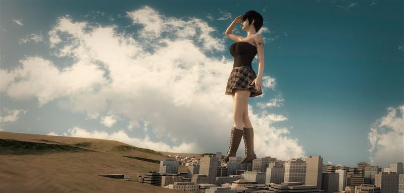 Giantess gothic babe walking the city in UnseenHarbinger Of Drenics and Horses