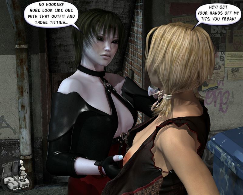 [XL-3D] Naughty girl gets assaulted in a dark alley by a mean bitch