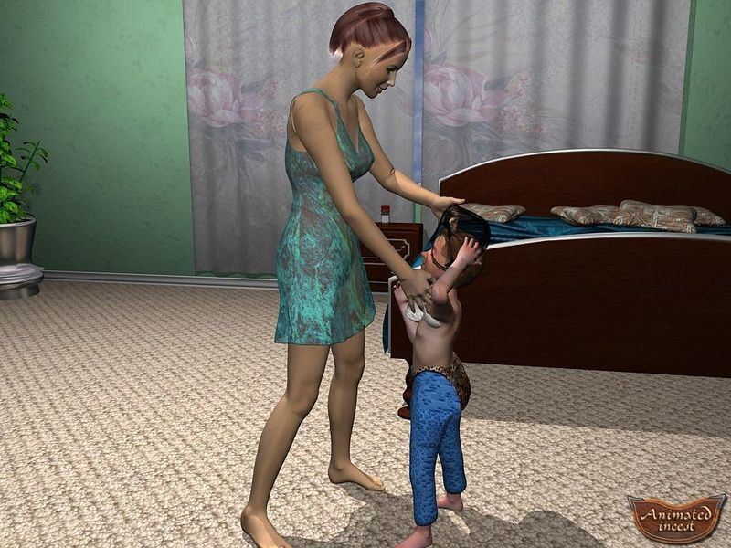 AnimatedIncest Mother catches son trying on her underwear