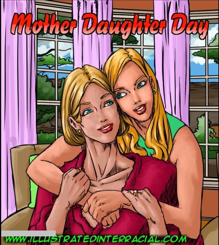 Illustratedinterracial Mother Daughter Day