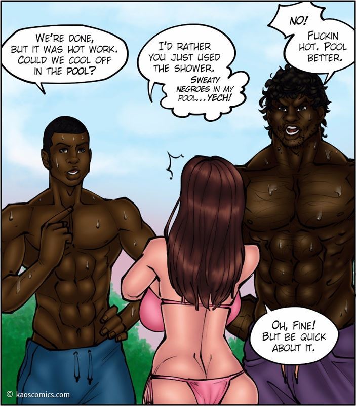 Poolside interracial threesome with big black dicks in Kaos Comics – Doctor Bitch 2