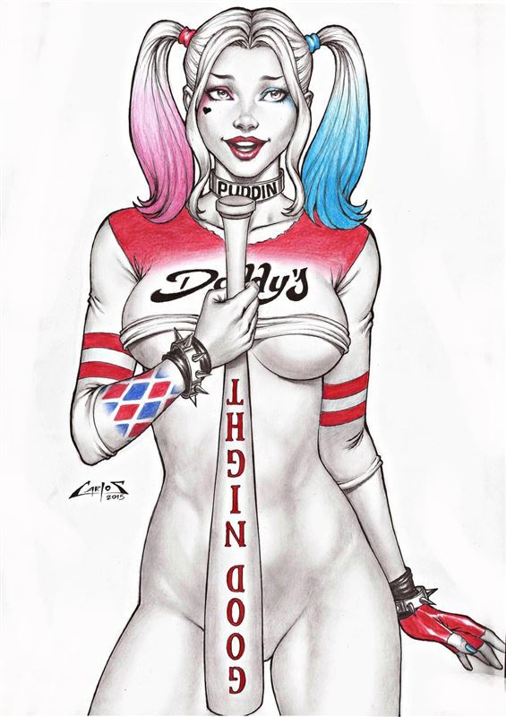 Harley Quinn, BatGirl and Super Girl In Art Collection by Carlos Braga
