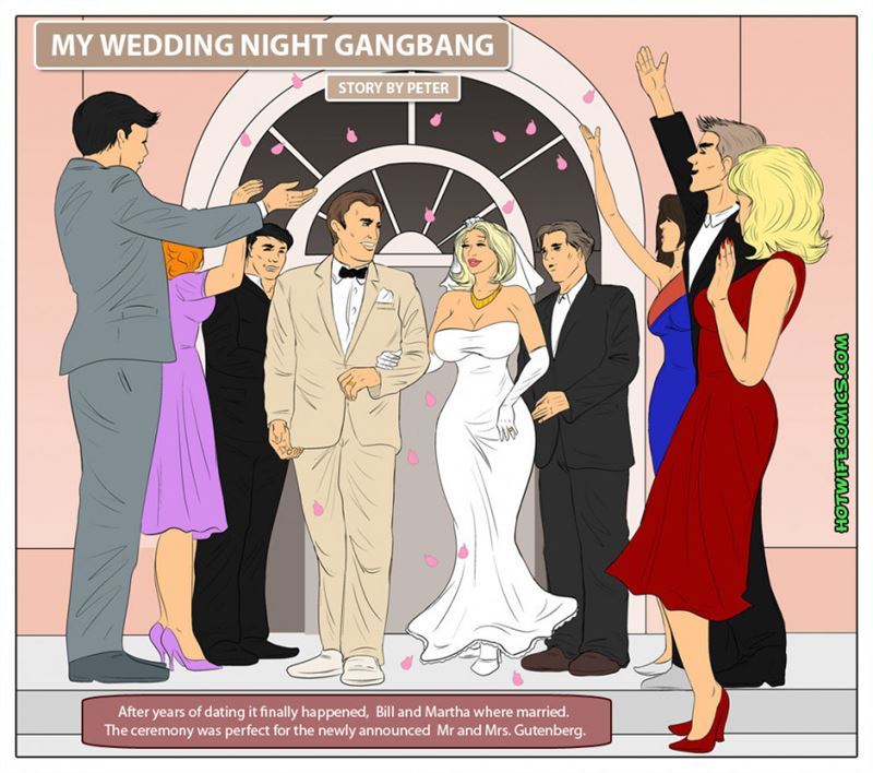 Hotwifecomics - My Wedding Night Gangbang
