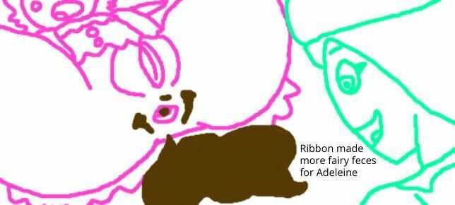 Ribbon is crying because she made a turd