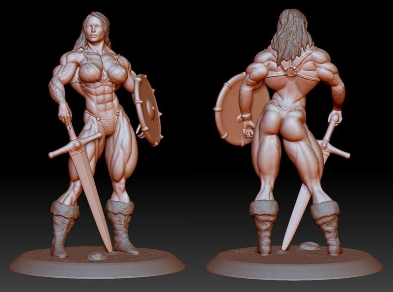 Muscle girls 3D models Part 1 by Tigersan