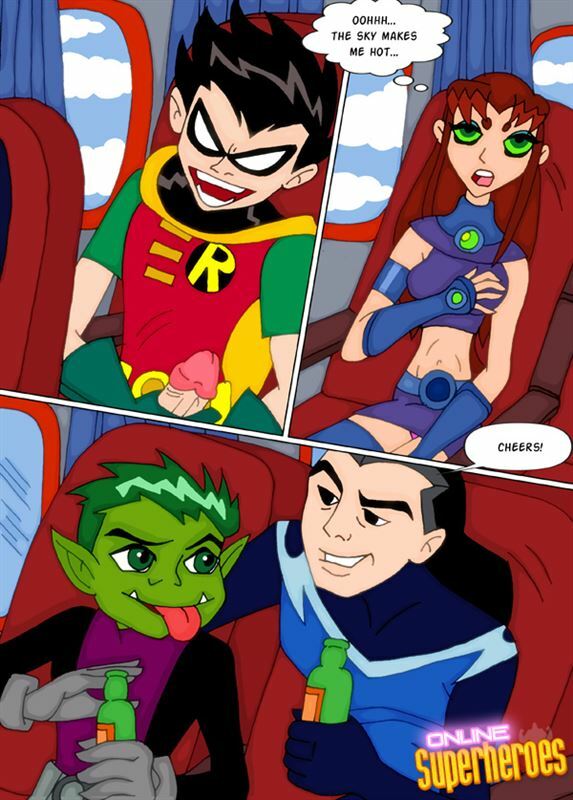 Online SuperHeroes – The Teen Titans Are Having Sex On The Plane
