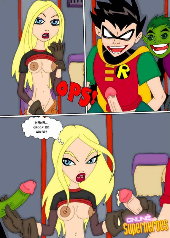 Online SuperHeroes - The Teen Titans Are Having Sex On The Plane
