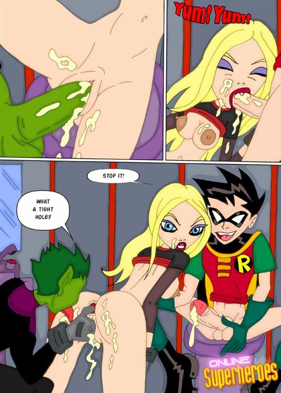 Online SuperHeroes - The Teen Titans Are Having Sex On The Plane