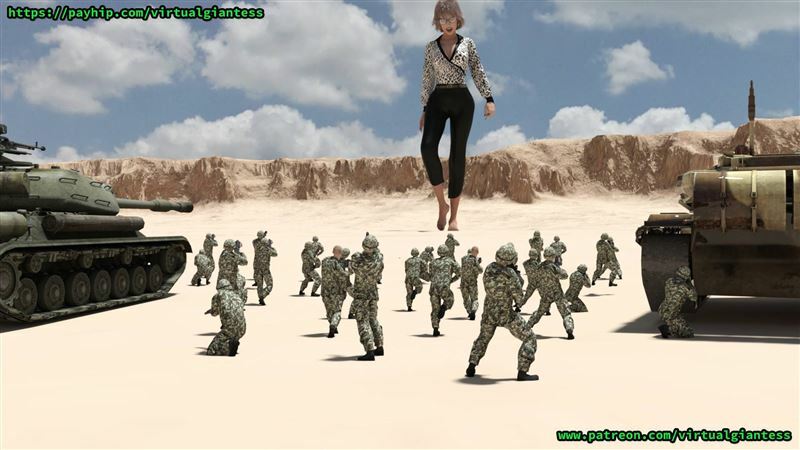 VirtualGiantess - Teacher Eleonor Meets the Army