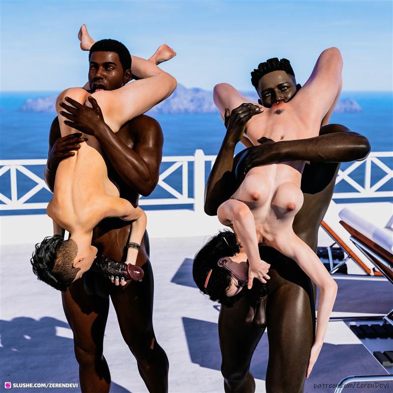 ZerenDevi - Aubree and Serena - Sunbathing Foursome Part 1