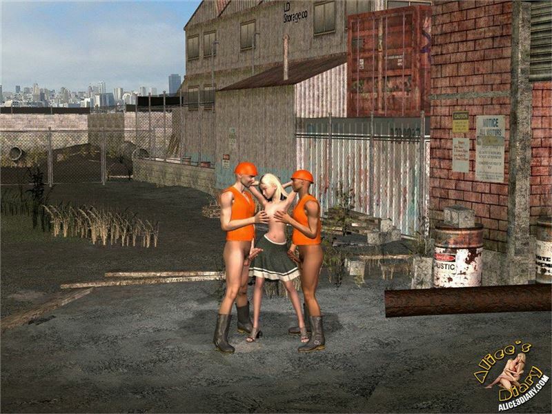Alice3Diary - Gang bang in the industrial interior