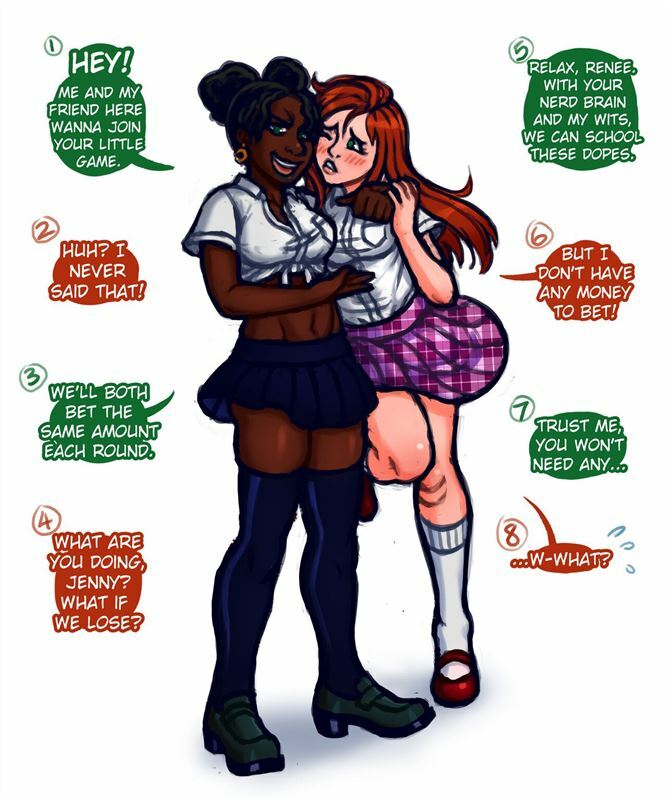 misfitrogueart - Renee & Jenny in the Strip Quiz Game