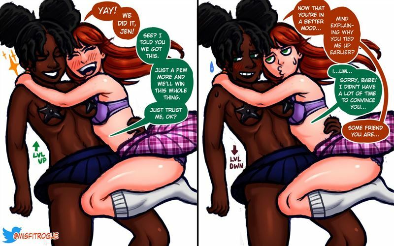 misfitrogueart - Renee & Jenny in the Strip Quiz Game